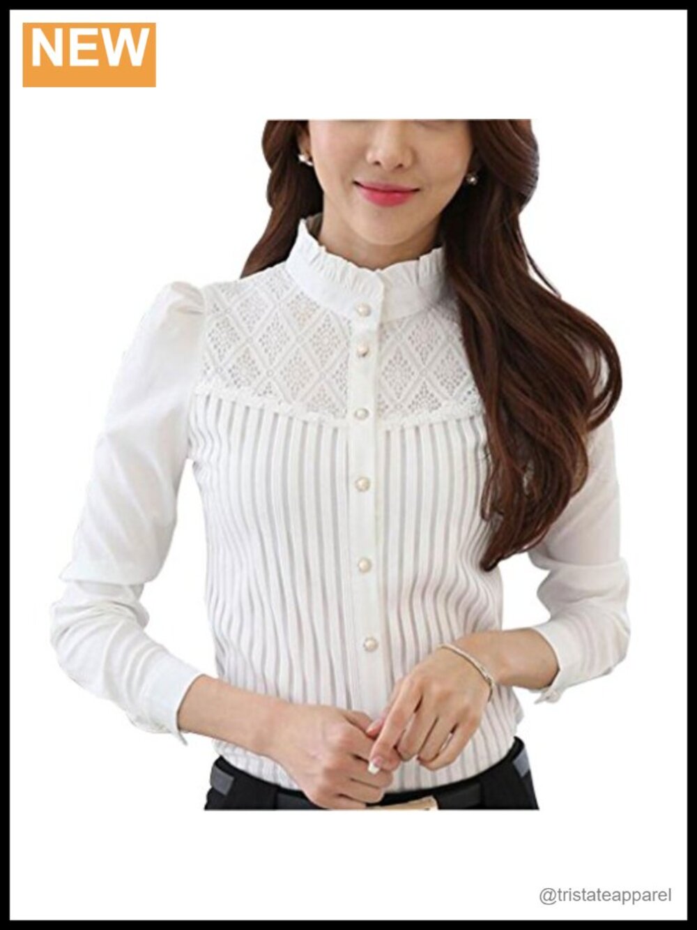 Vintage Victorian Pleated Button Down Shirt Long Sleeve Stretch Blouse